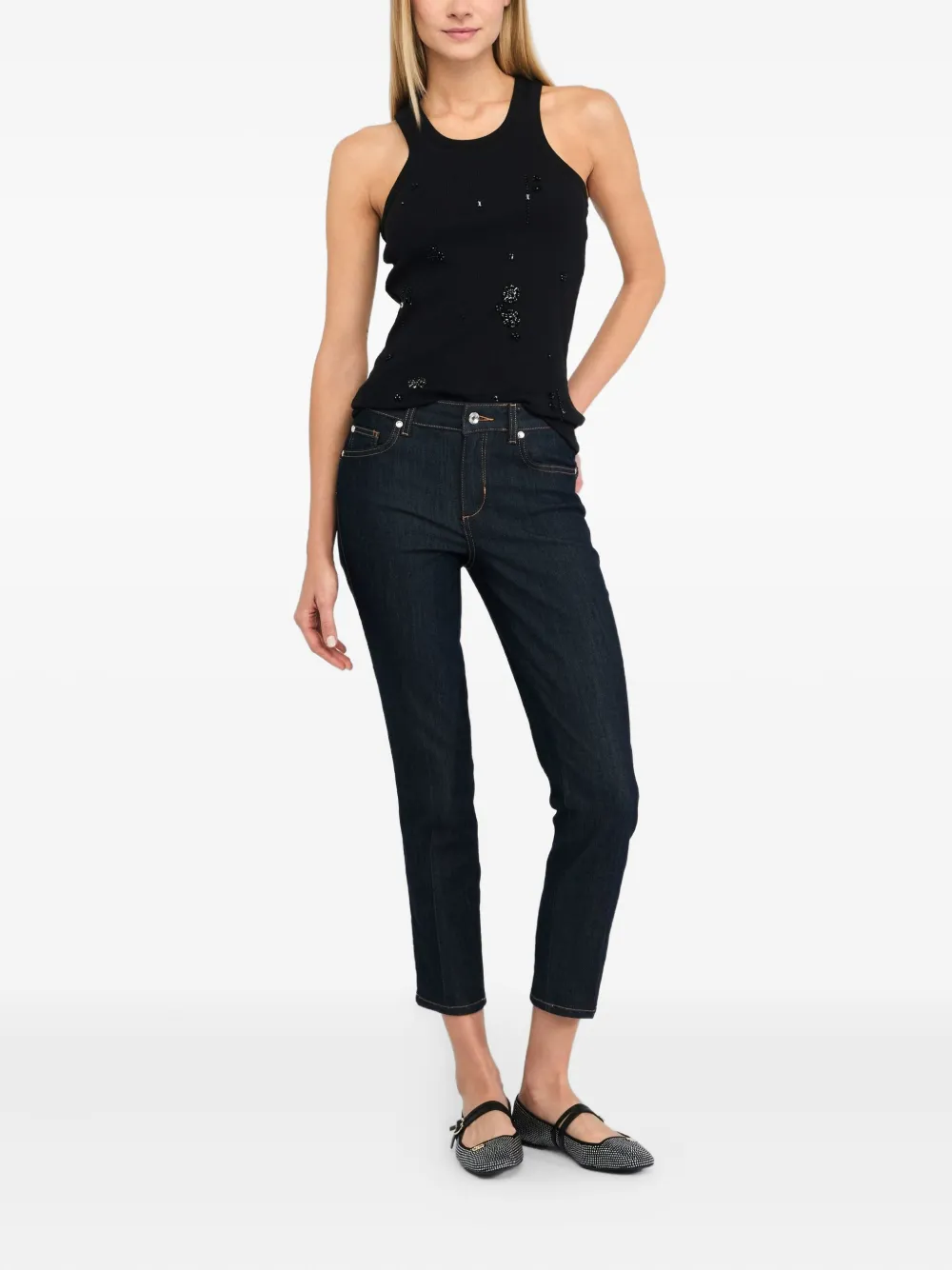 LIU JO Cropped skinny jeans - Blauw