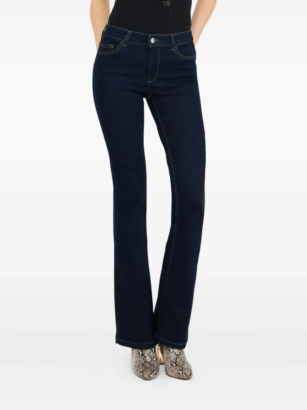 LIU JO Katoenen flared jeans Blauw