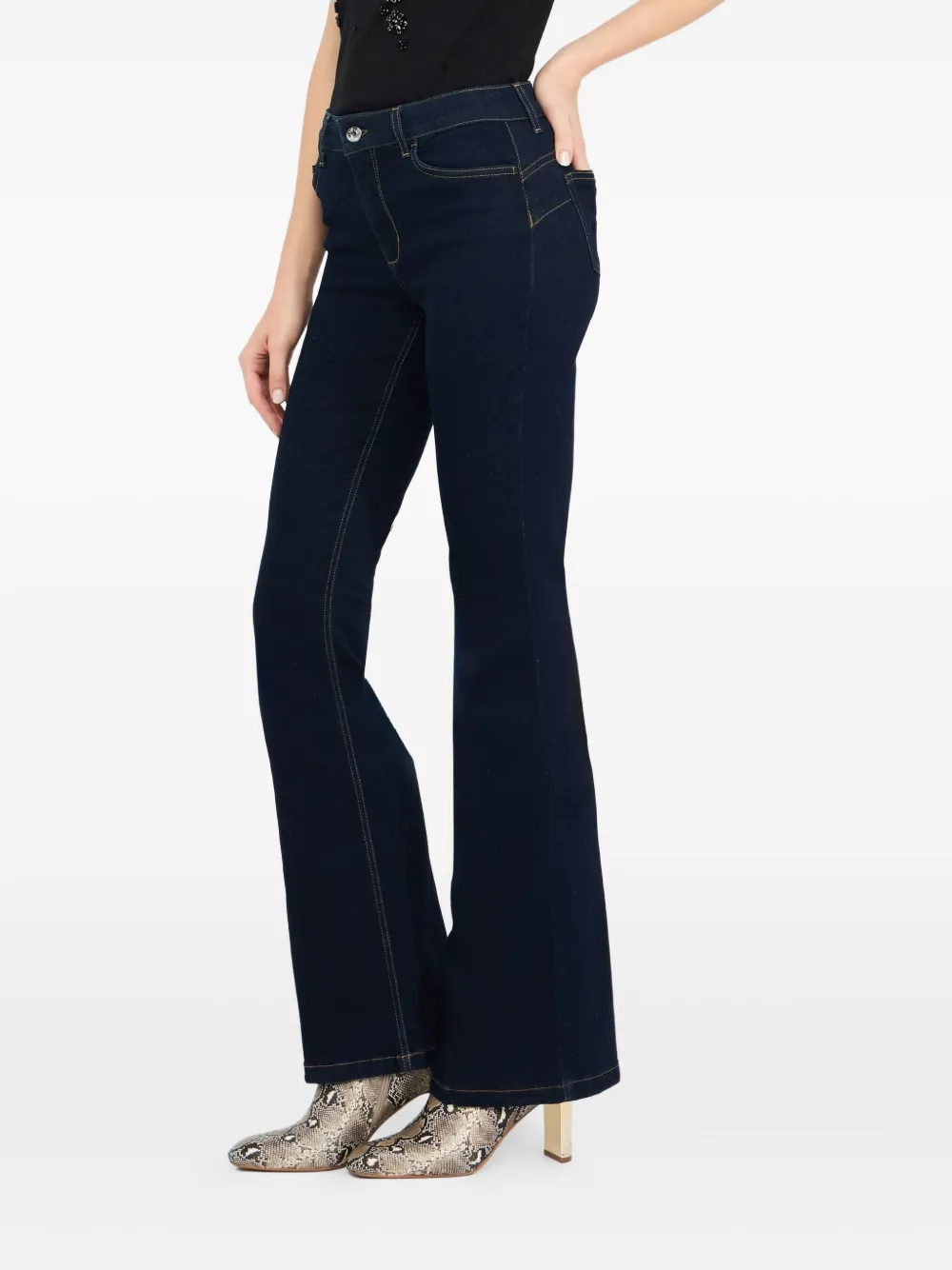 LIU JO Katoenen flared jeans Blauw