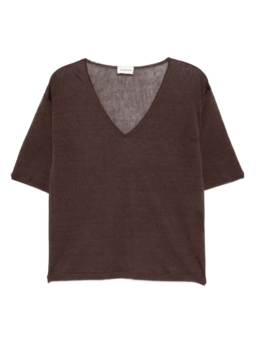 P.A.R.O.S.H. V-neck short-sleeve top Bruin