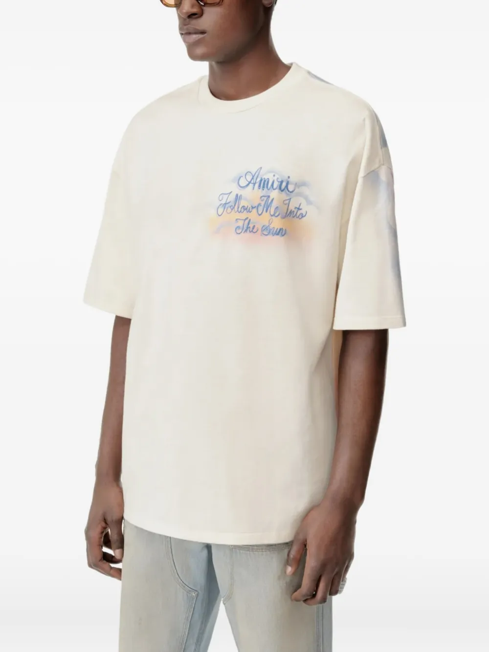 AMIRI T-shirt met grafische print Beige
