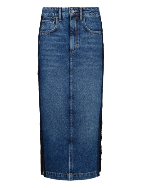 LIU JO Denim skirt with lace