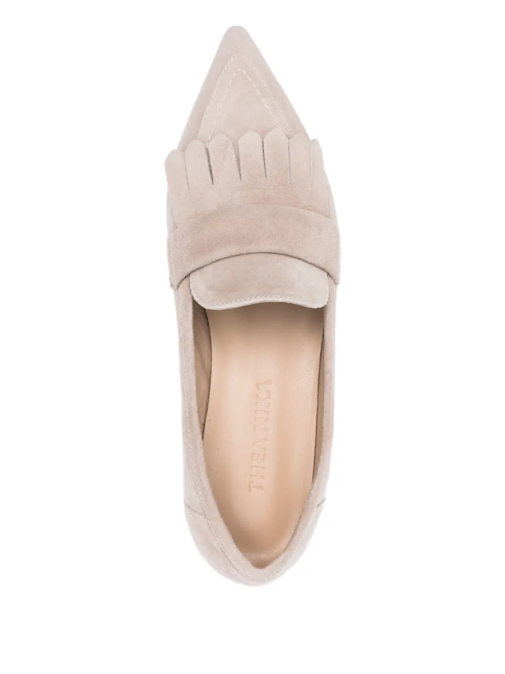 Thea Mika pointed-toe fringed loafers Grey