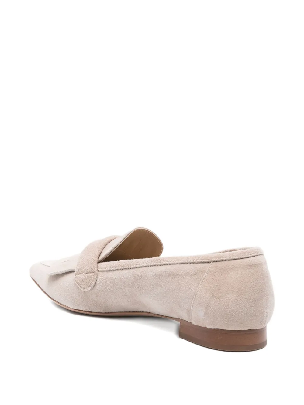 Thea Mika pointed-toe fringed loafers Grey