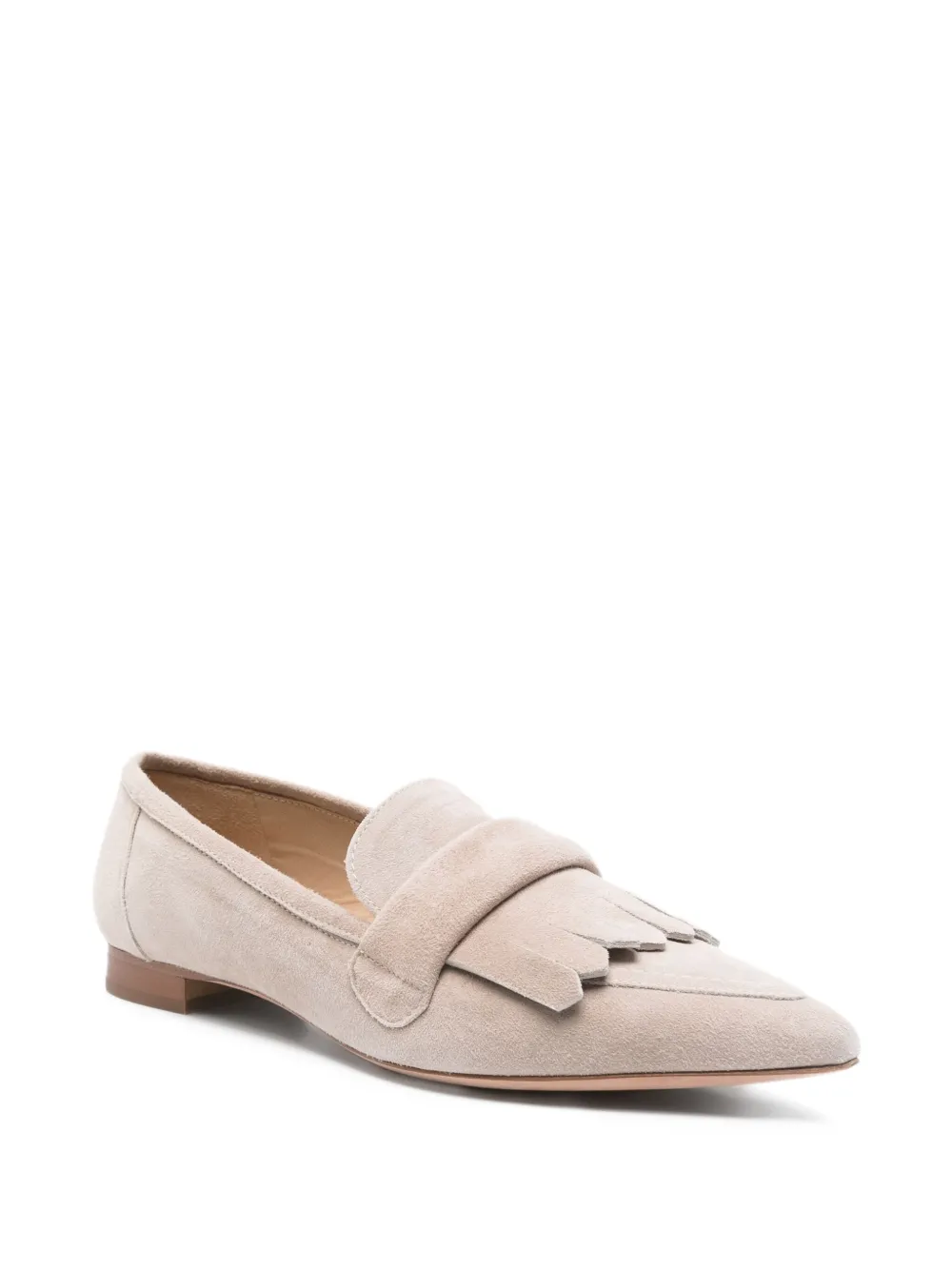 Thea Mika pointed-toe fringed loafers Grey