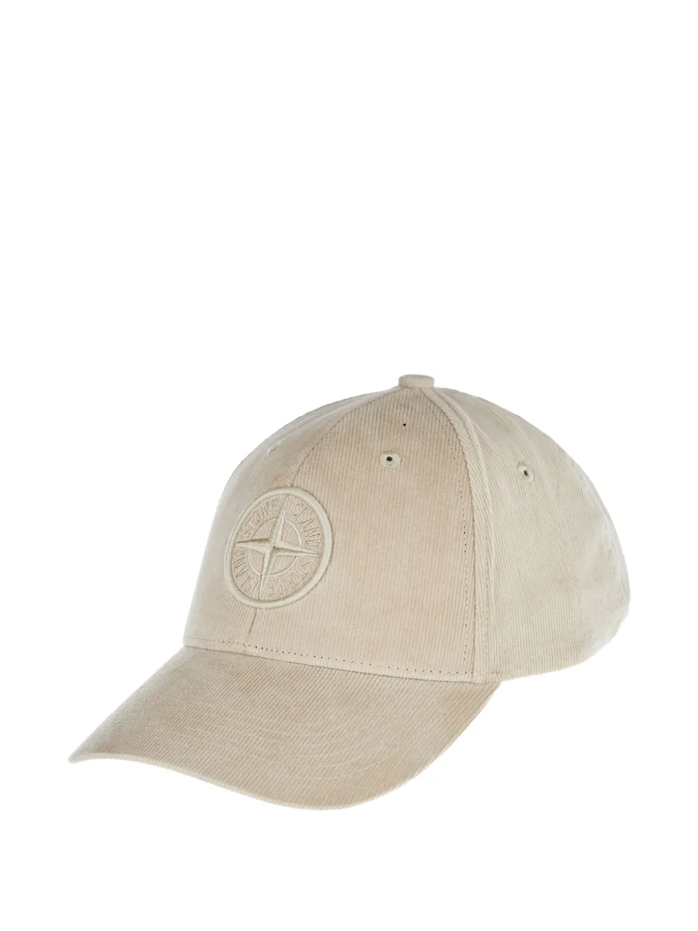 Stone Island Ribfluwelen pet met logo Beige