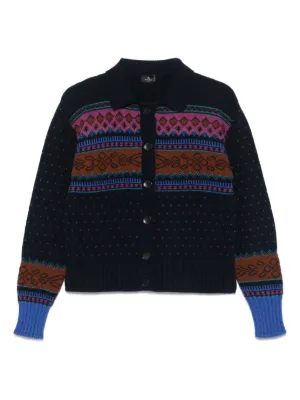 【送料&関税込】Etro Multicolor Wool Cardigan Oversized wool cardigan in multicoloured - Etro | Mytheresa