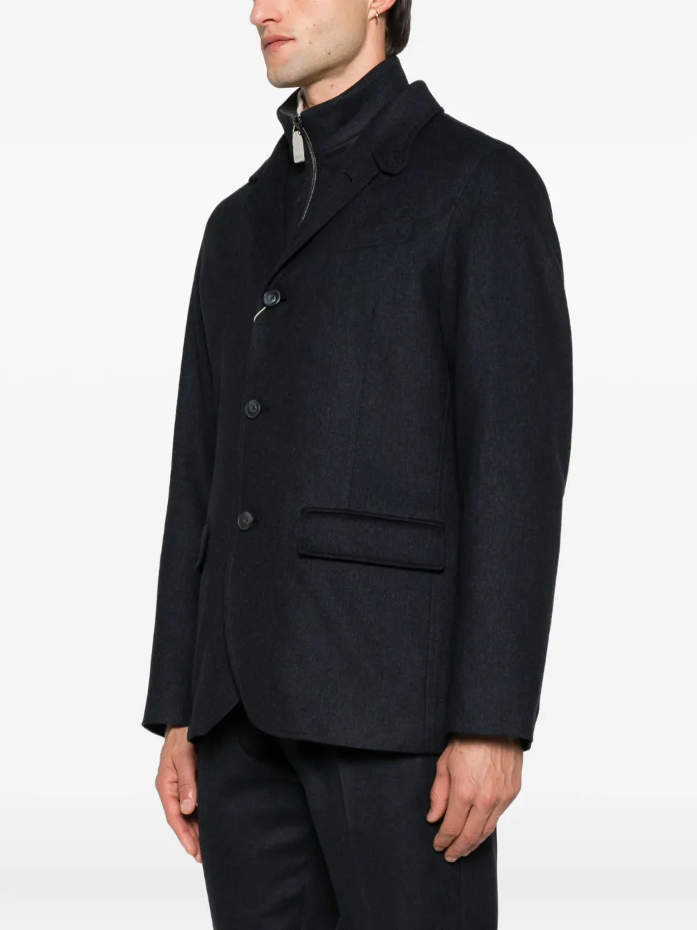 Herno Jack met rits en drie knopen Blauw