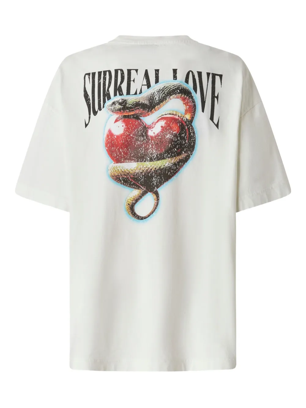 PINKO Surreal Love heart-snake print T-shirt Wit