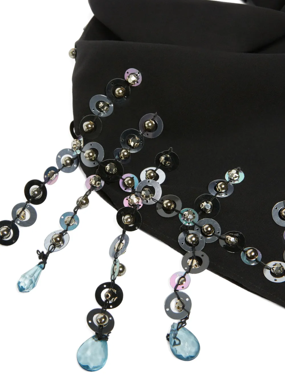 PINKO beaded-fringe scarf Zwart