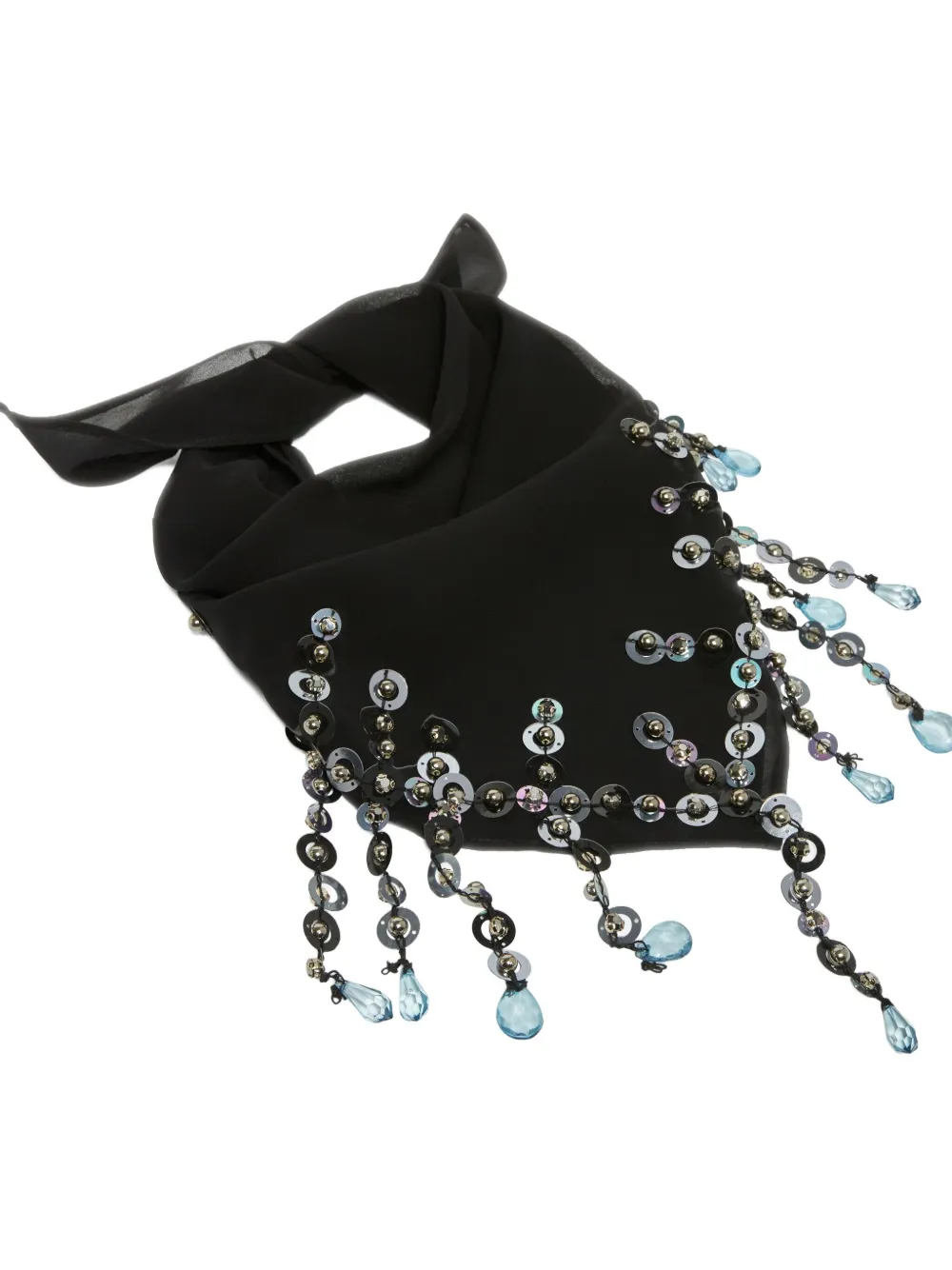 PINKO beaded-fringe scarf Zwart