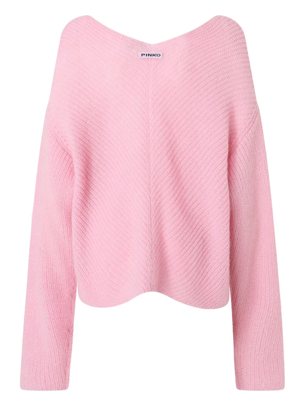 PINKO v-neck ribbed knit sweater Roze