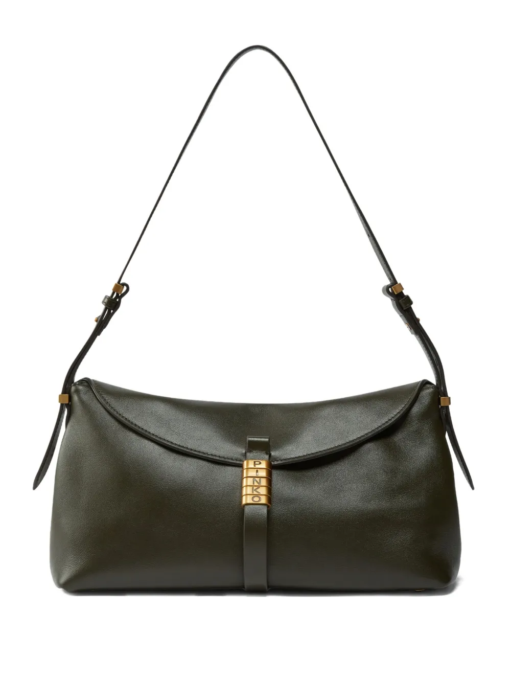 Pinko Bovine-leather Top-handle Shoulder Bag In Green