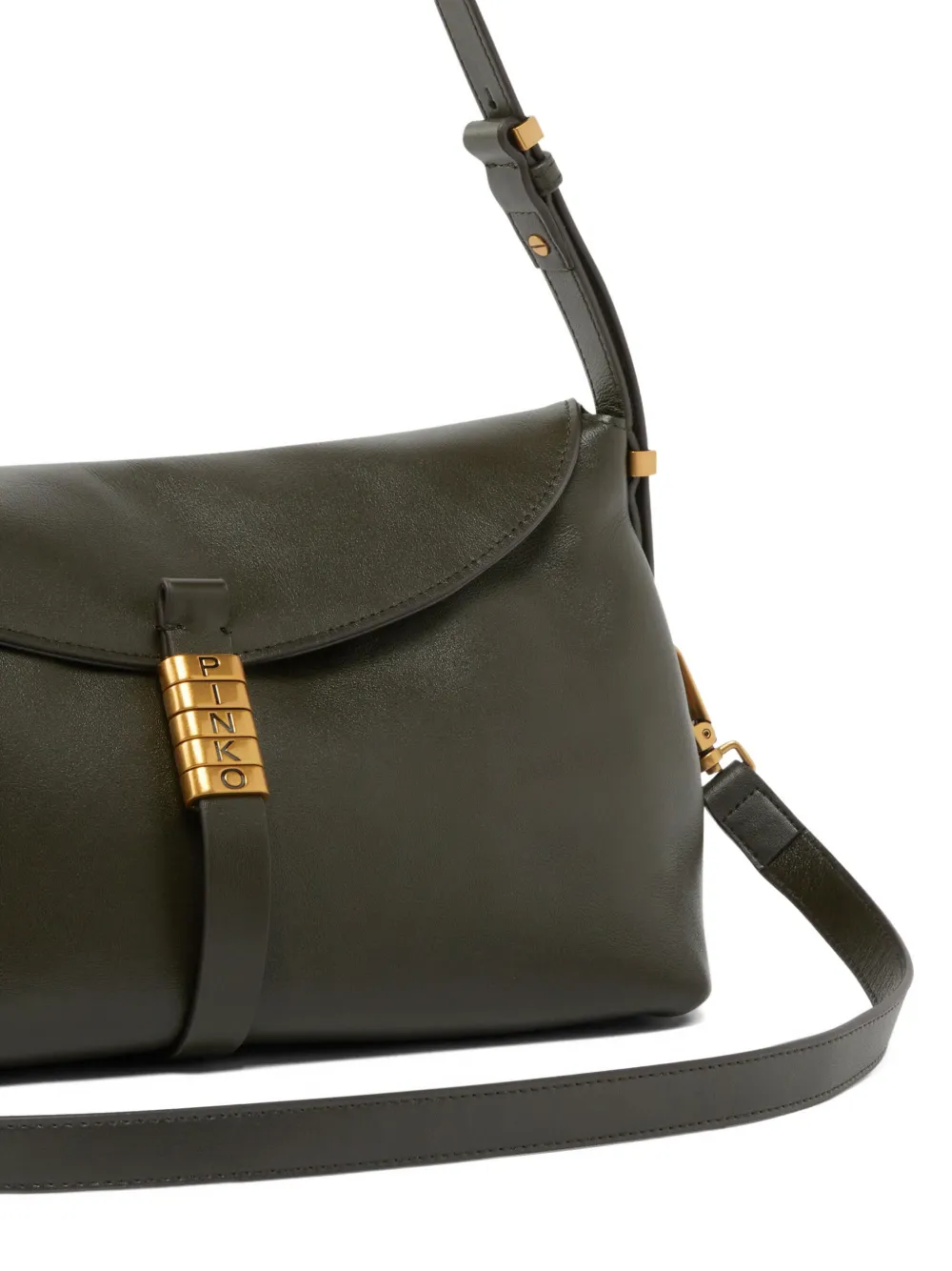 Pinko Bovine-leather Top-handle Shoulder Bag In Green