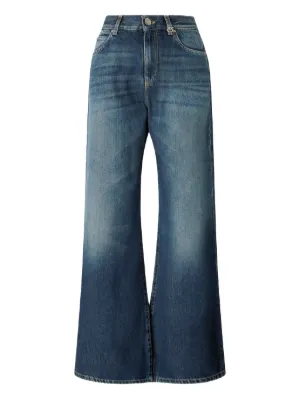 パンツ DIESEL D-SIRE W23 L30 wide denim D-RISE Diesel D-Sire-W used-effect wide-leg Jeans | Blue | FARFETCH JO