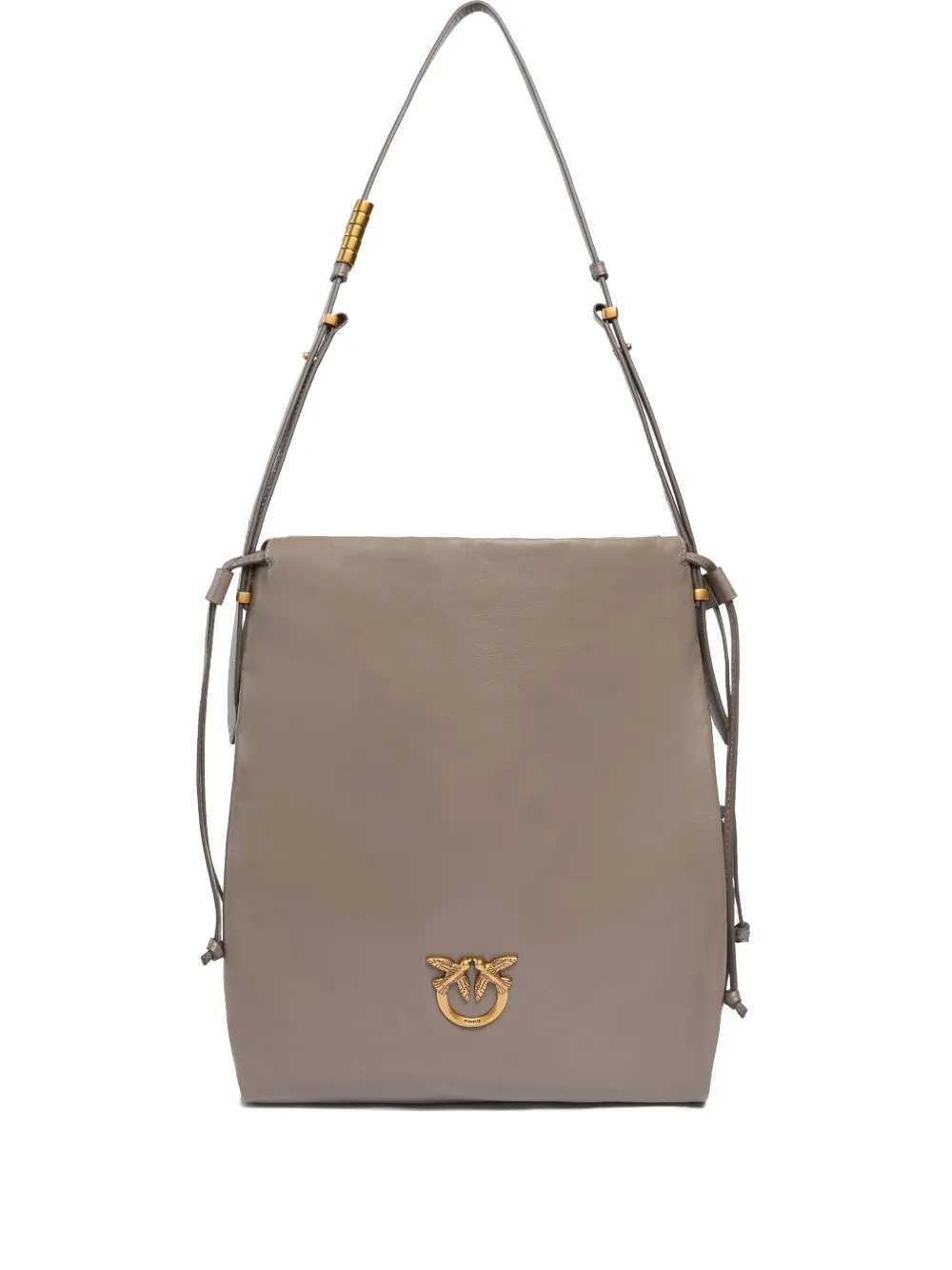 PINKO Leren shopper Grijs