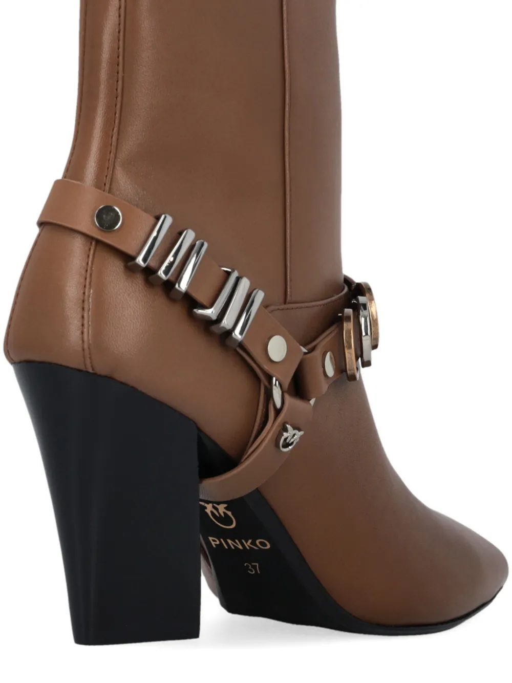 PINKO 85mm leather boots Bruin