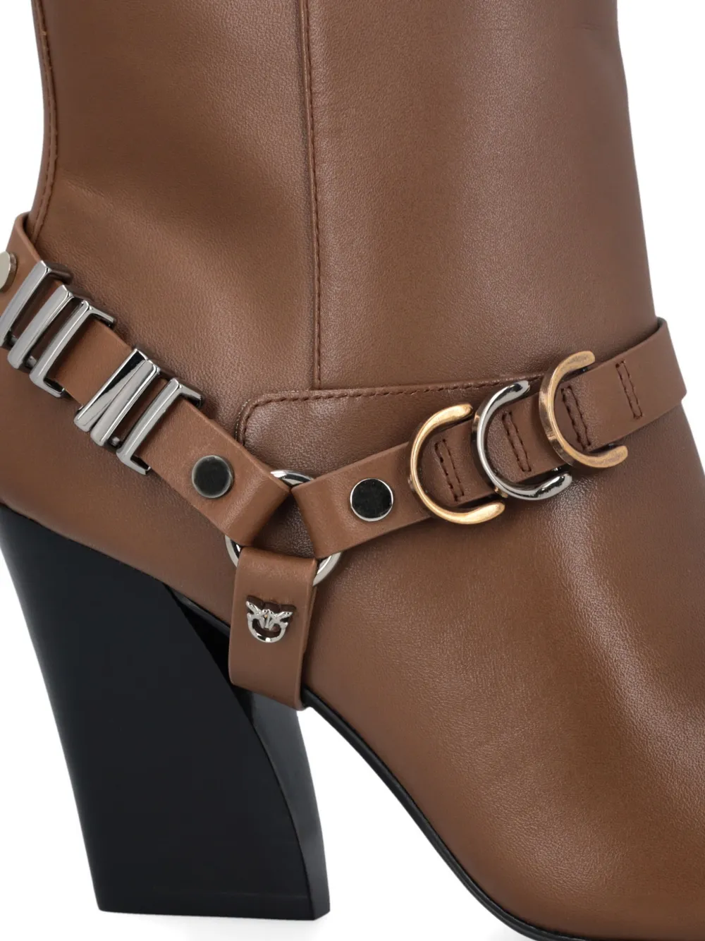 PINKO 85mm leather boots Bruin