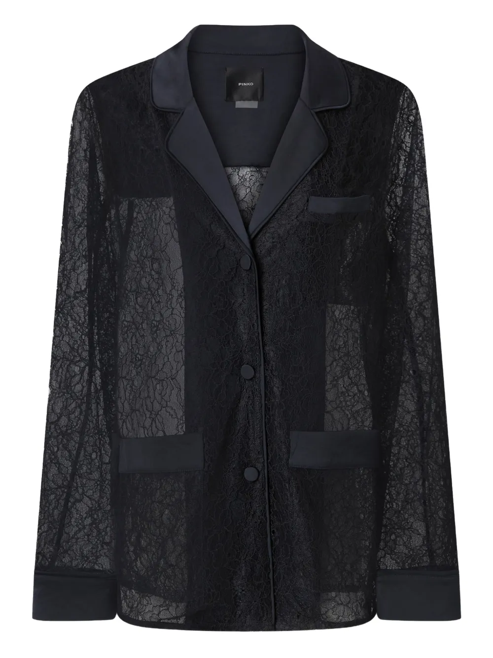 PINKO lace-panelled jacket Zwart
