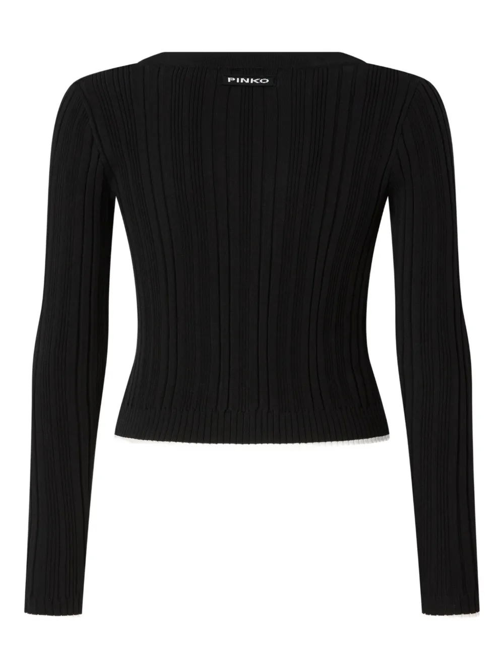 PINKO Geribbeld vest met V-hals Zwart
