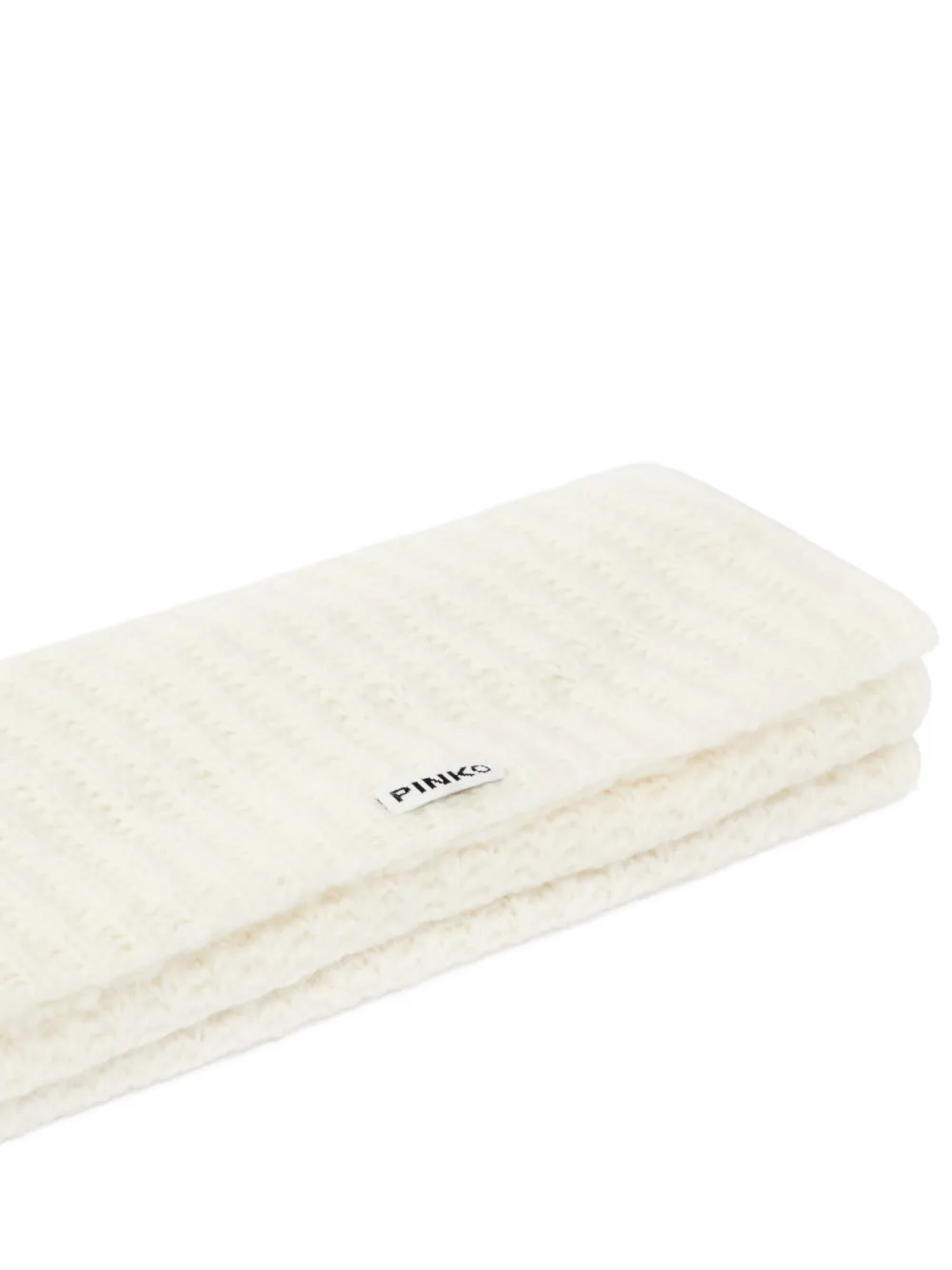 PINKO Ribgebreide sjaal Wit