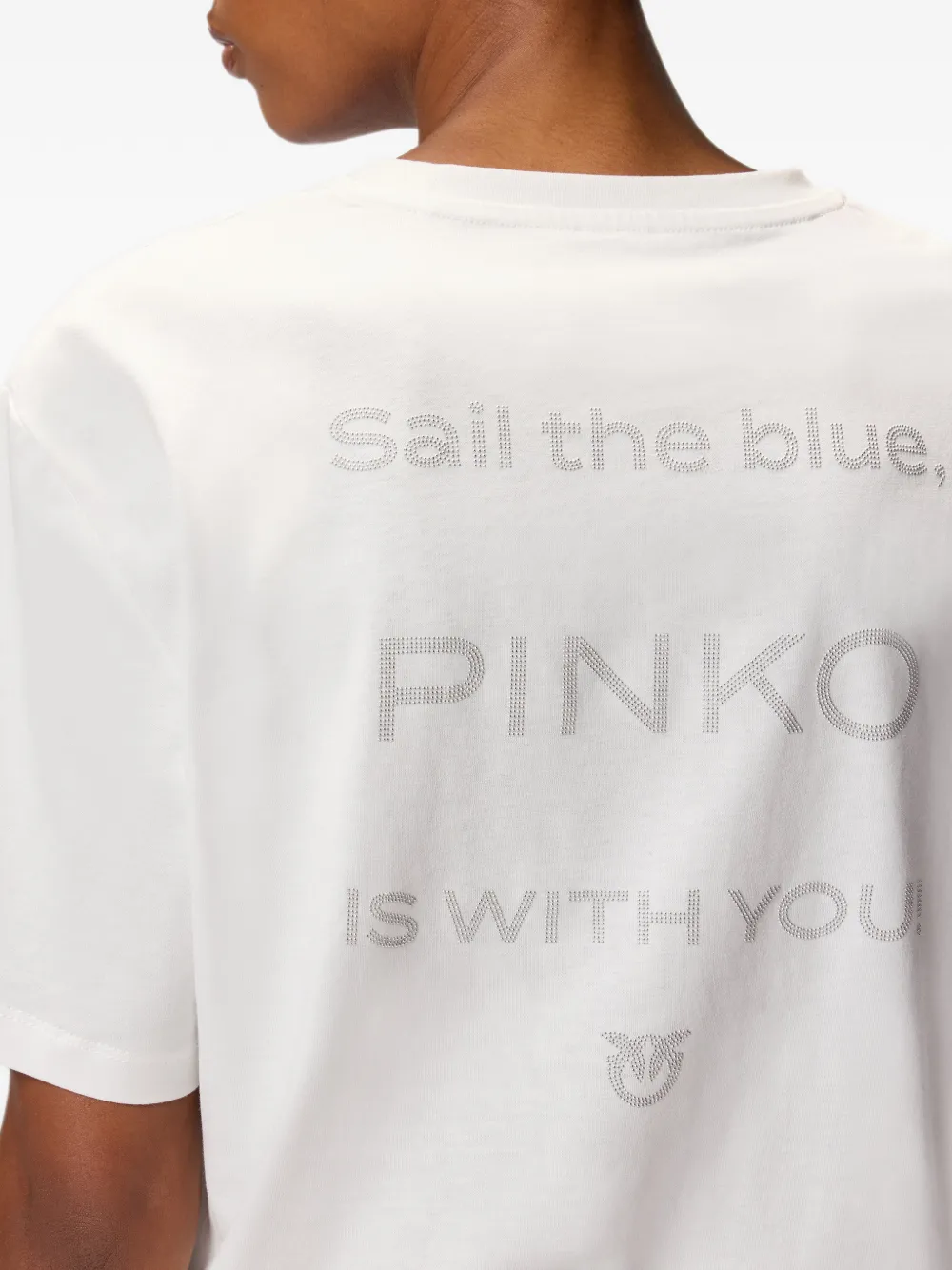 PINKO T-shirt met geborduurd logo Wit