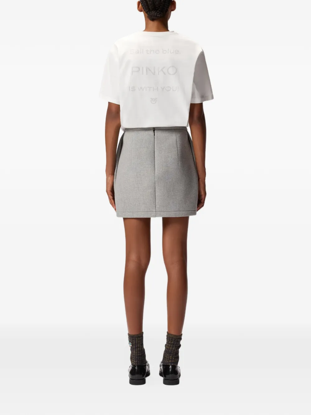 PINKO T-shirt met geborduurd logo Wit