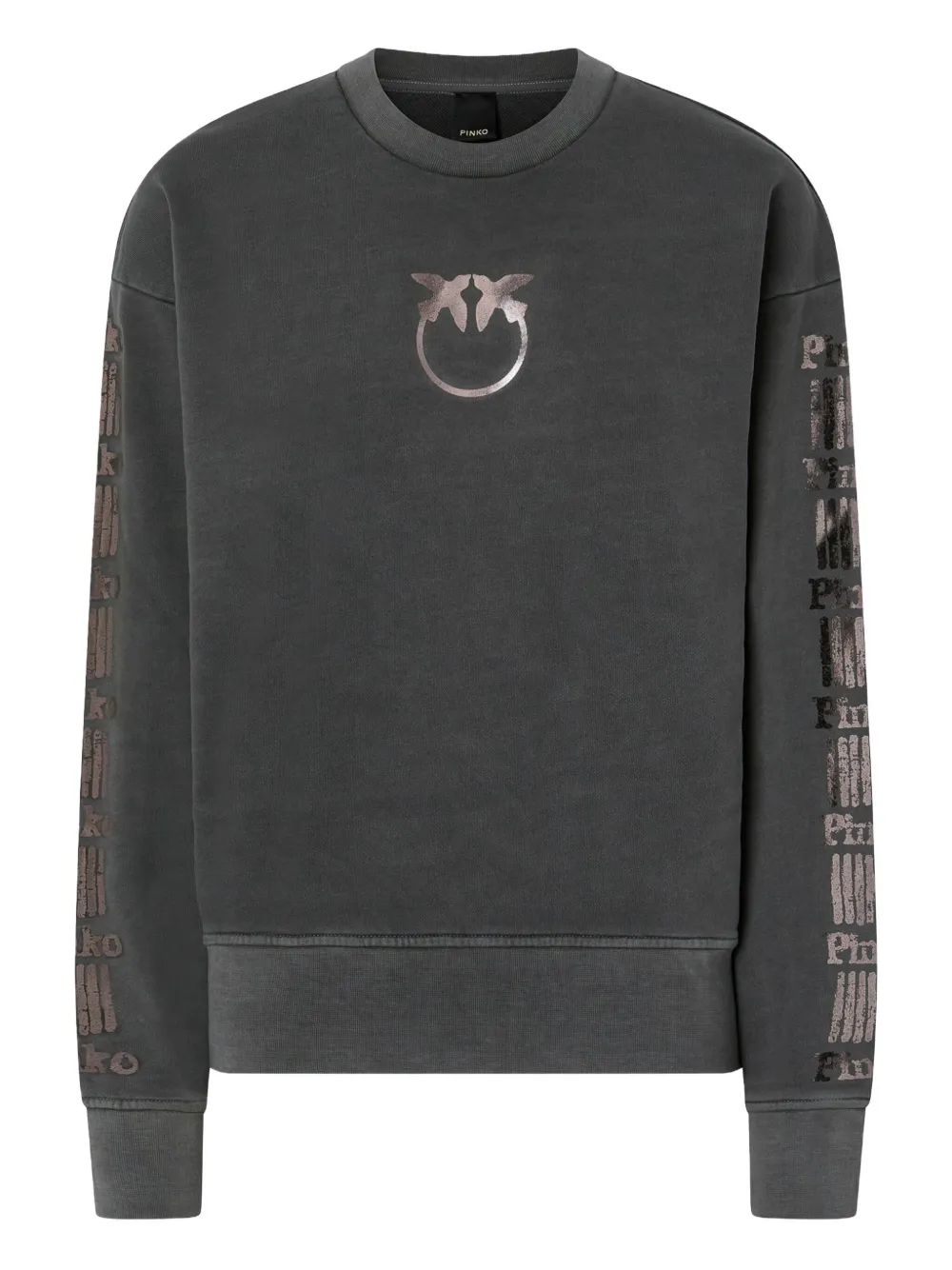 PINKO logo-detail cotton sweatshirt Grijs