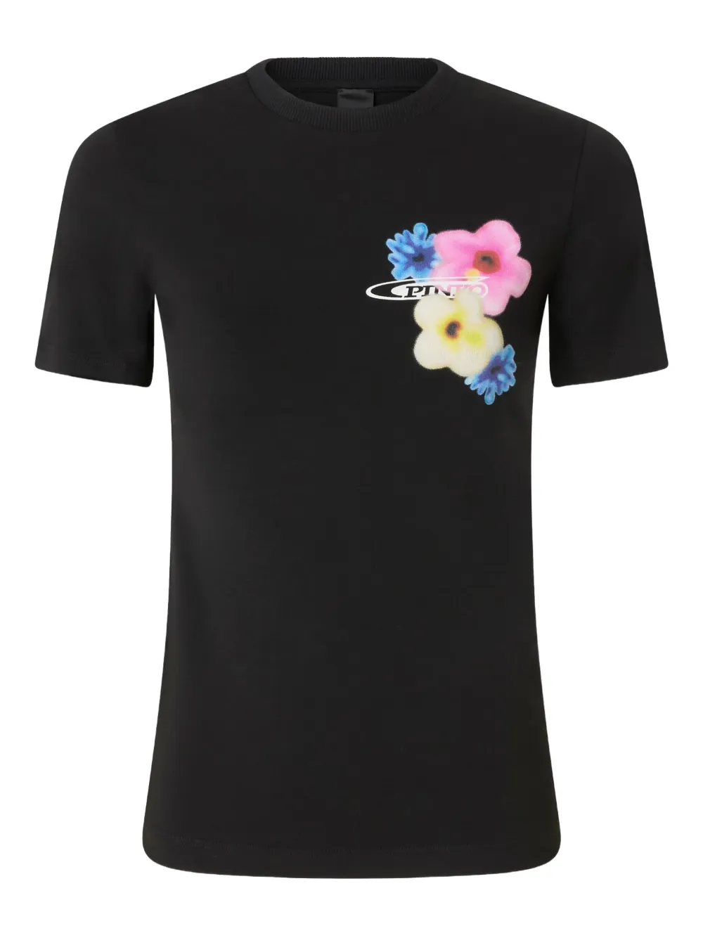 Pinko Floral-print T-shirt In Black