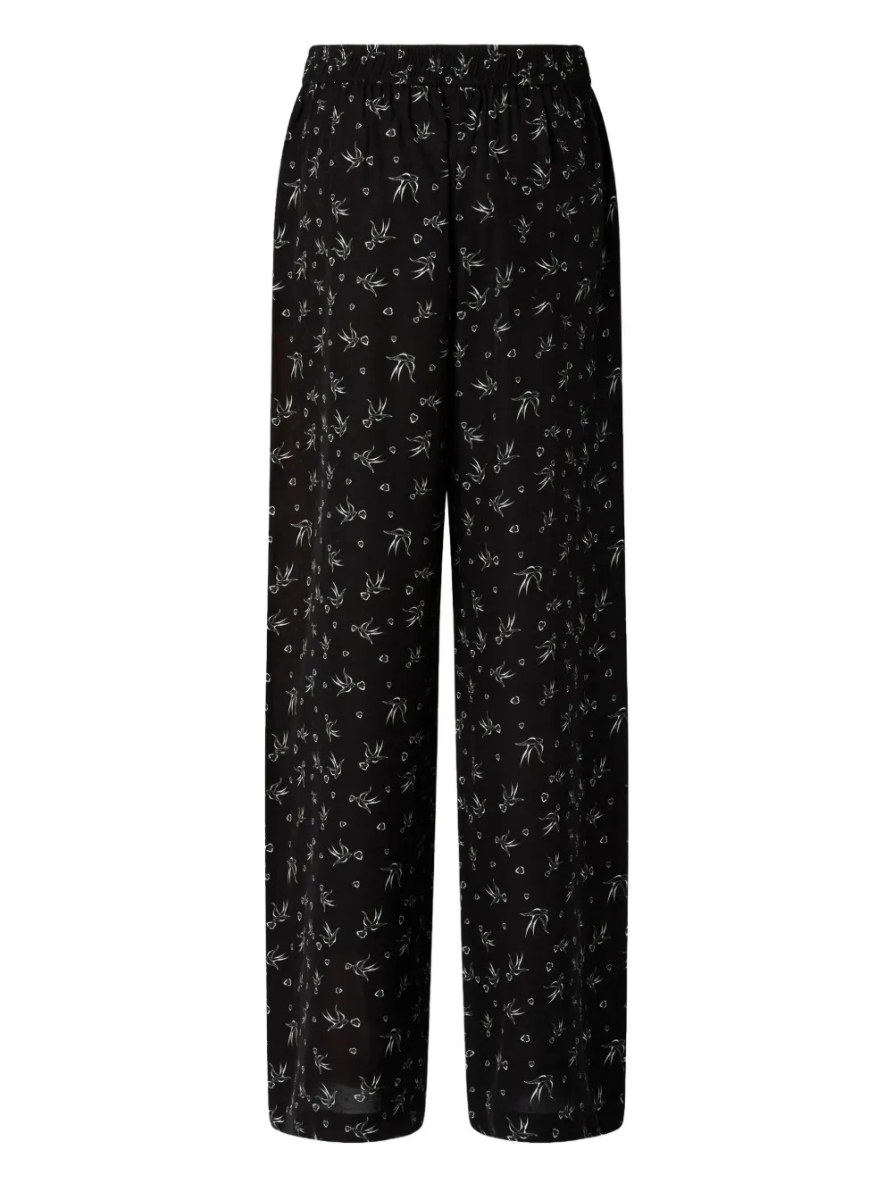 PINKO Broek met zijstreep en bloemenprint - Zwart