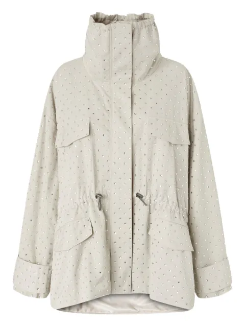 PINKO crystal-embellished high-neck coat