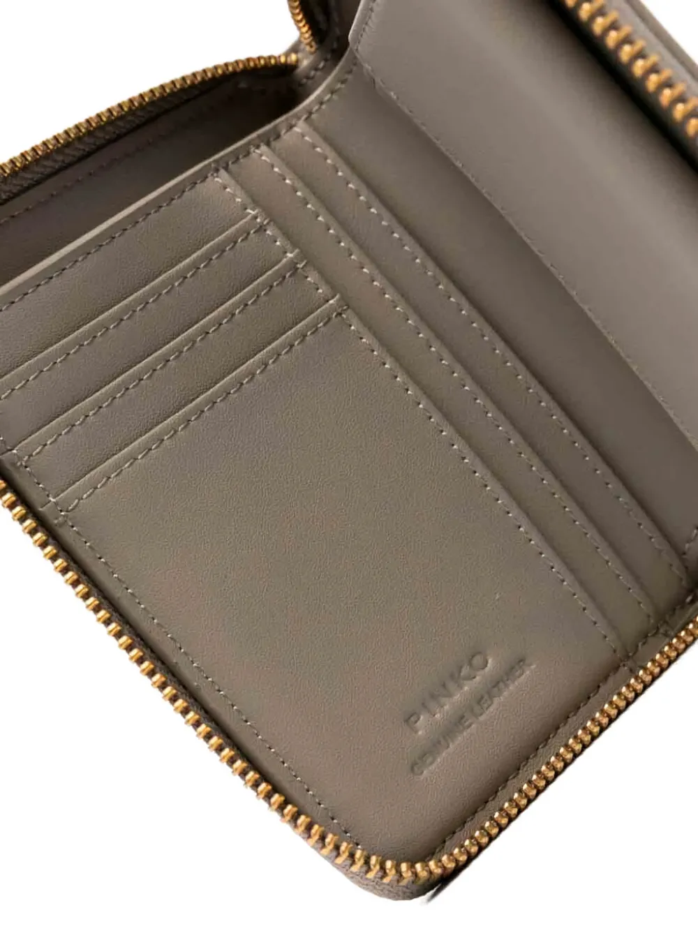 Pinko Zip-around Leather Wallet In Neutral