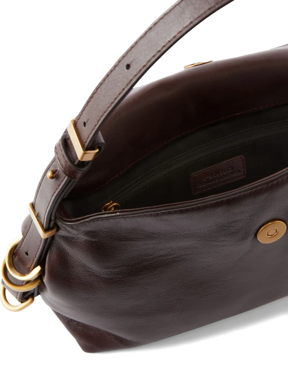 Pinko Saddle Baguette Small Shoulder Bag In Burgundy