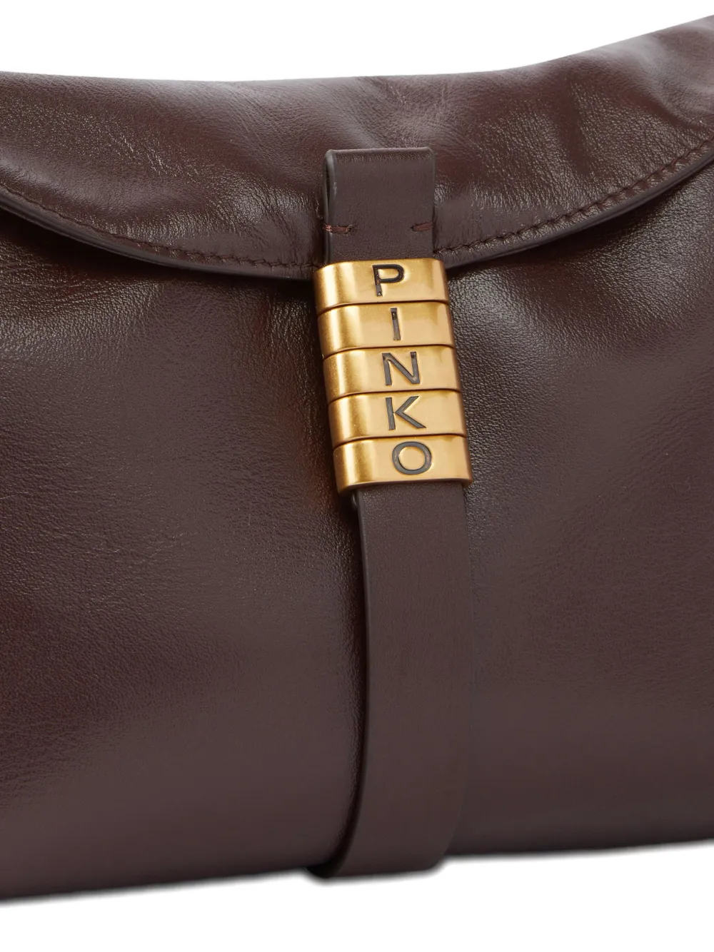 Pinko Saddle Baguette Small Shoulder Bag In Burgundy
