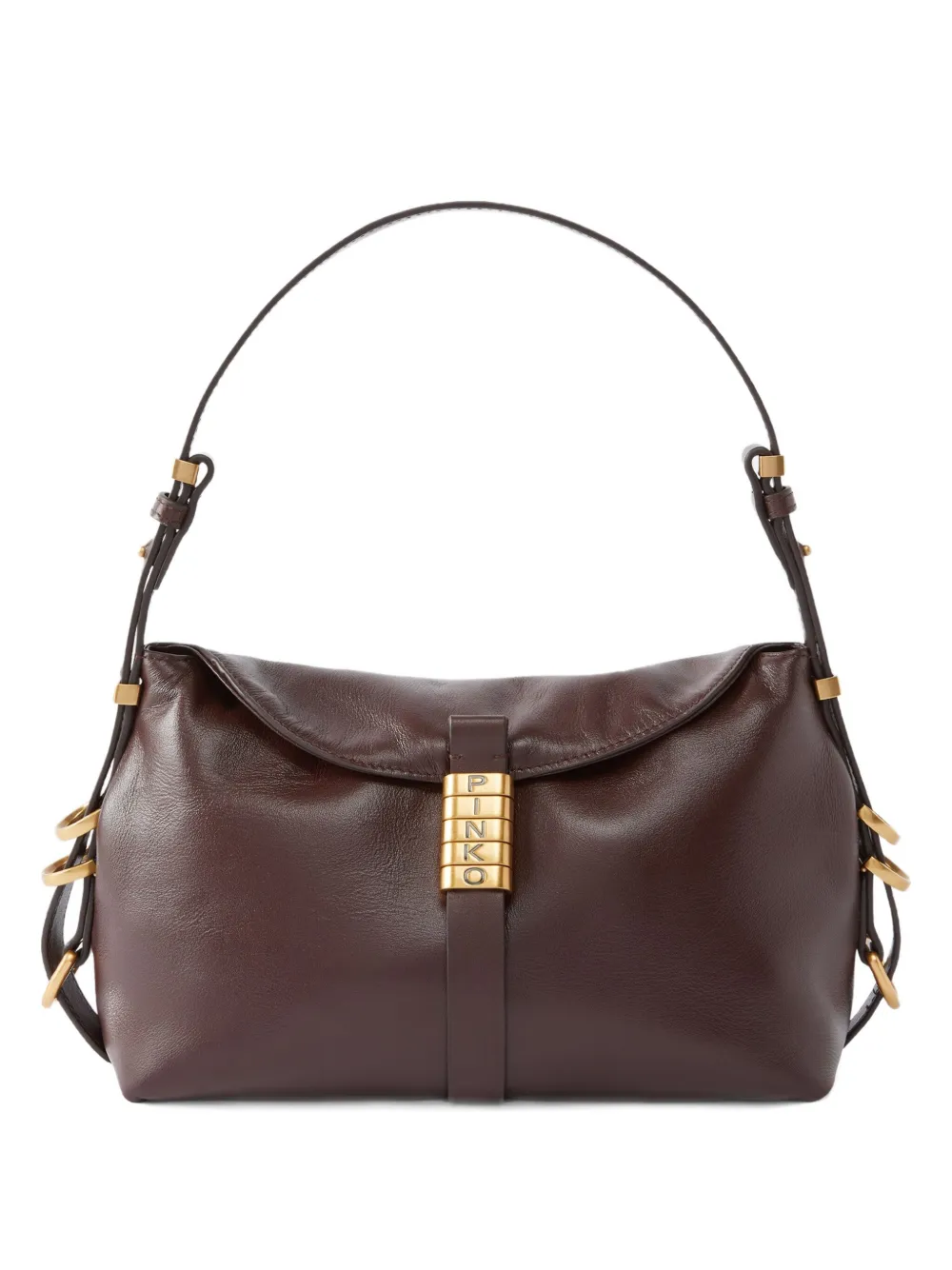 Pinko Saddle Baguette Small Shoulder Bag In Burgundy