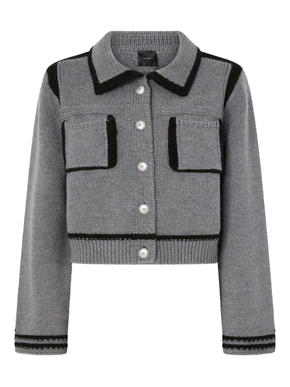 PINKO Wollen vest met knopen Grijs