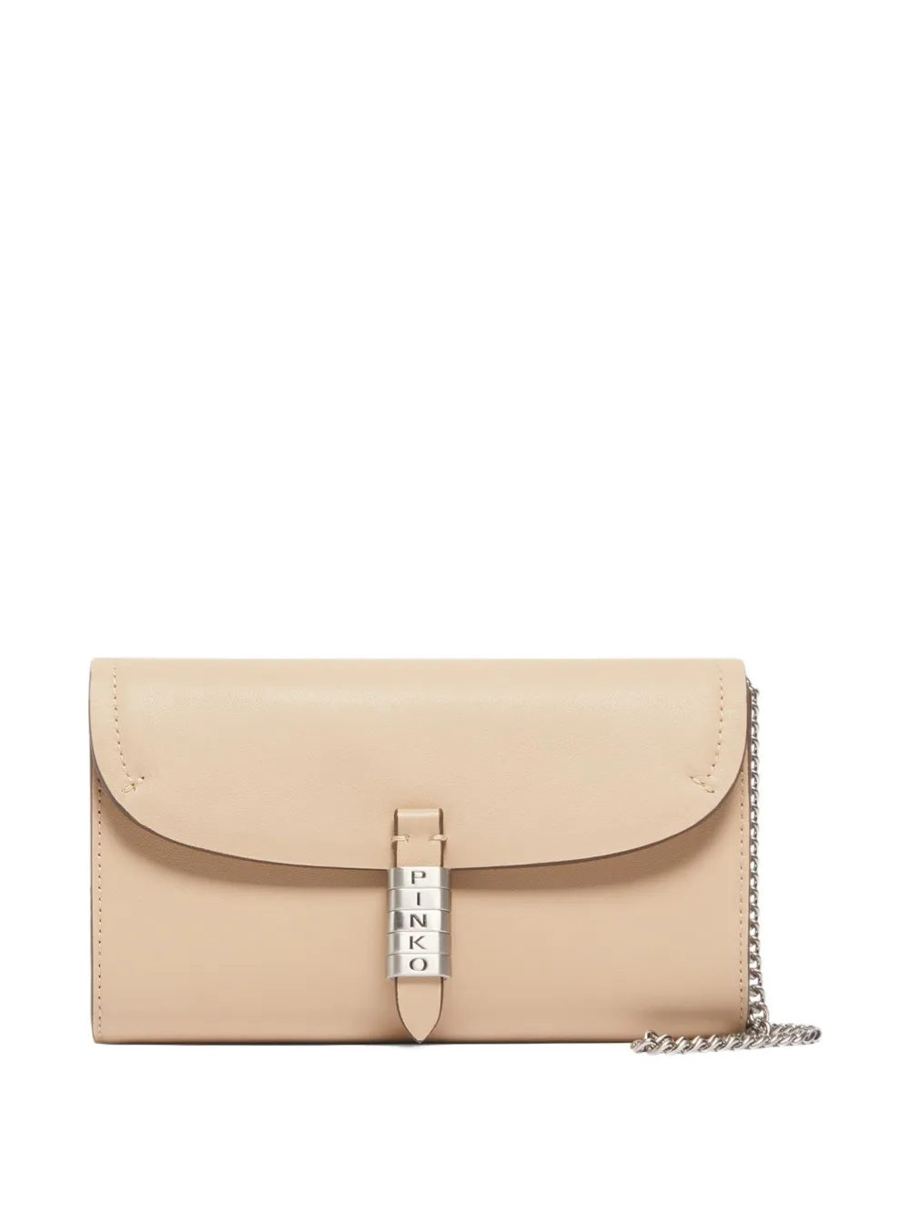 PINKO Leren clutch met kettinghengsel - Beige