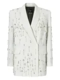 PINKO crystal-embellished double-breasted jacket - White
