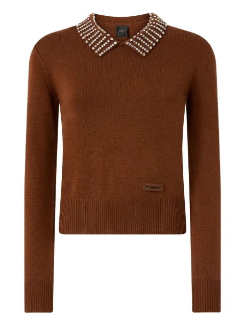 PINKO embellished-collar sweater