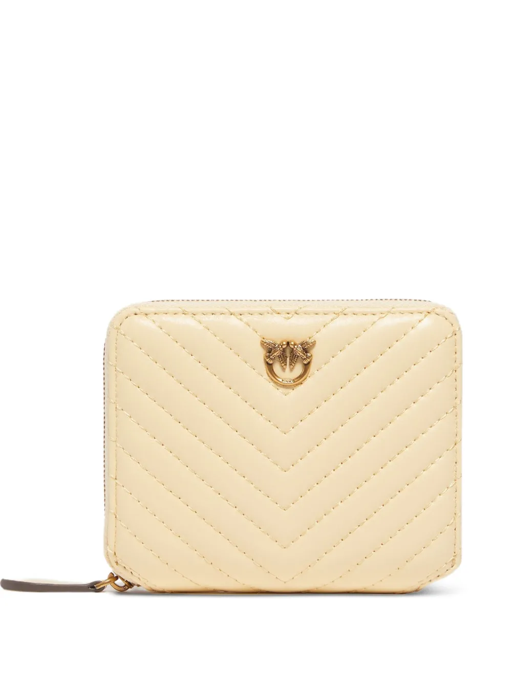 PINKO Portemonnee met chevron streep en rits Beige
