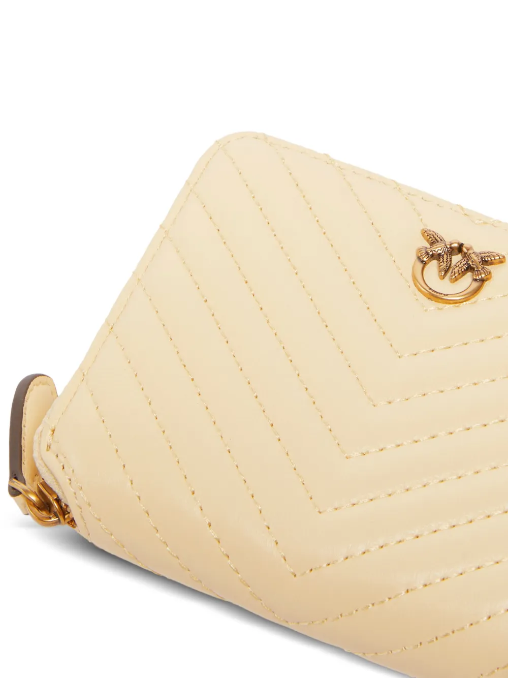PINKO Portemonnee met chevron streep en rits Beige