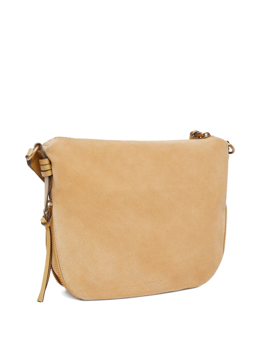 PINKO Suède crossbodytas met ritssluiting Bruin