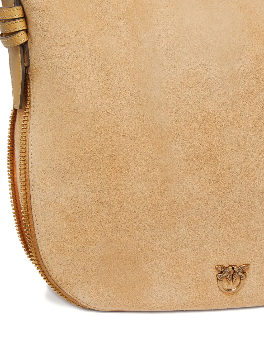 PINKO Suède crossbodytas met ritssluiting Bruin