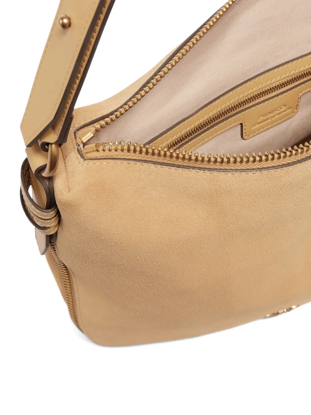PINKO Suède crossbodytas met ritssluiting Bruin
