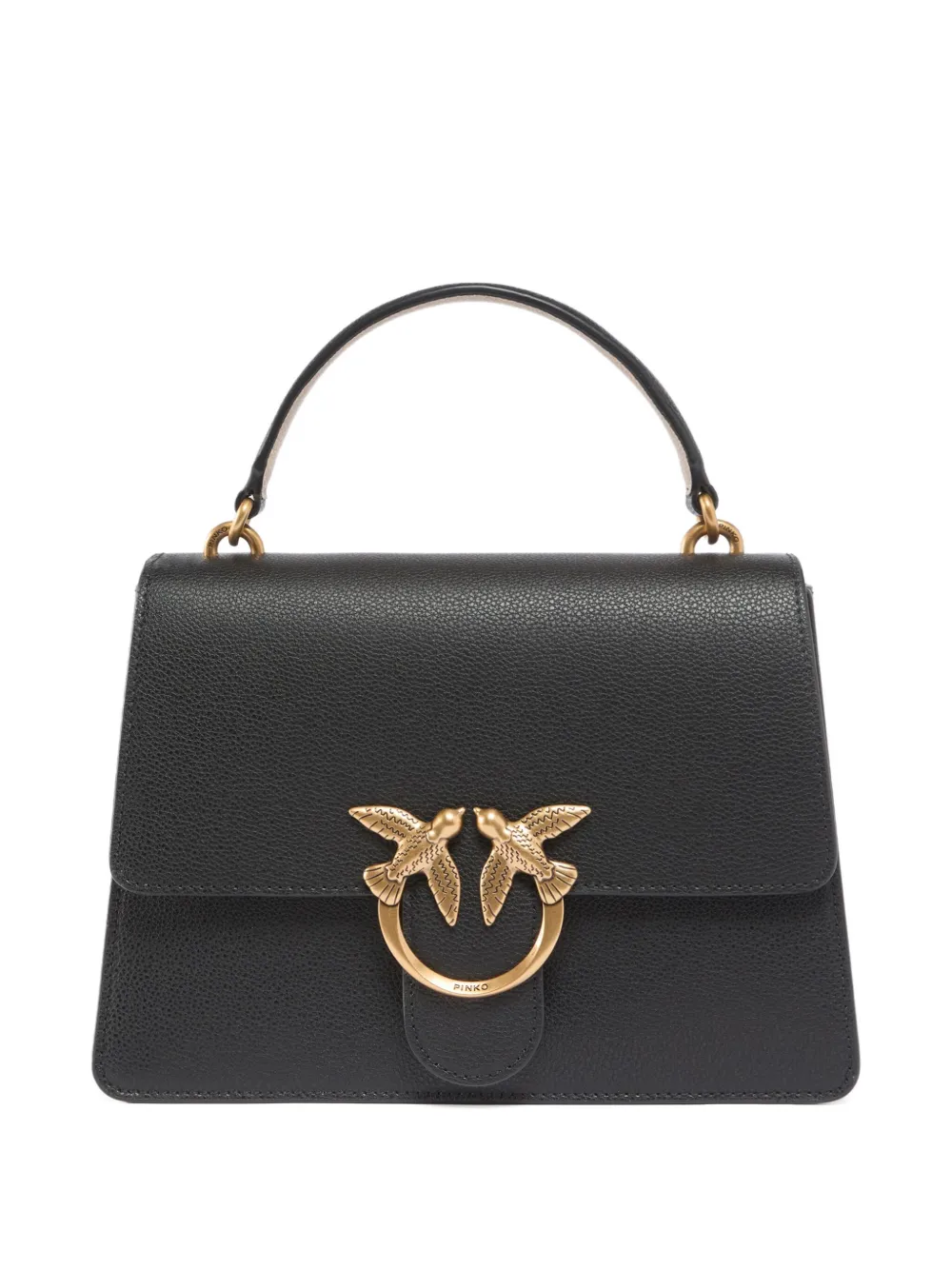 PINKO medium Love Birds calfskin tote bag - ブラック PINKO medium Love Birds calfskin tote bag - ブラック