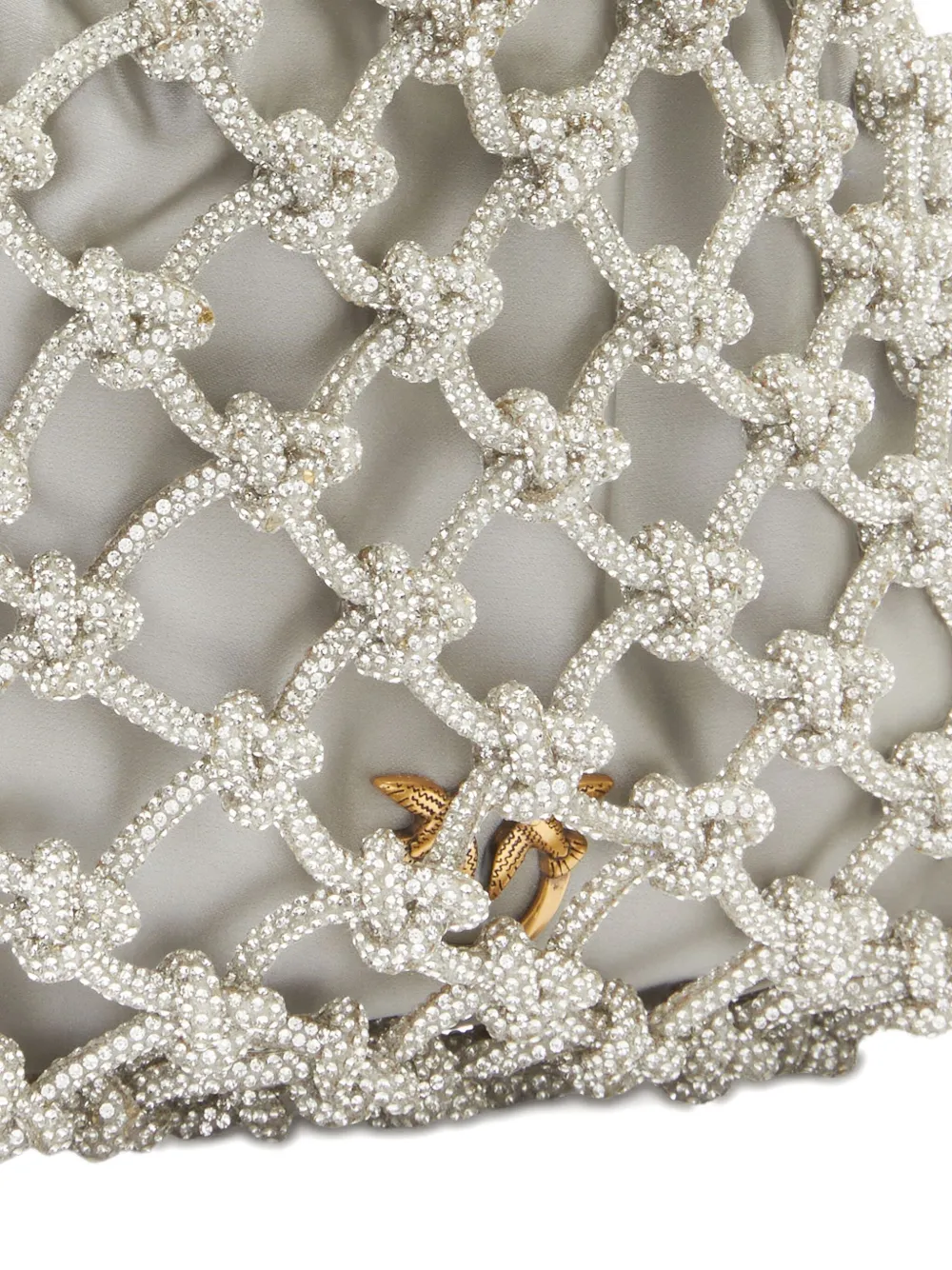 PINKO Geweven bucket-tas met mesh Grijs