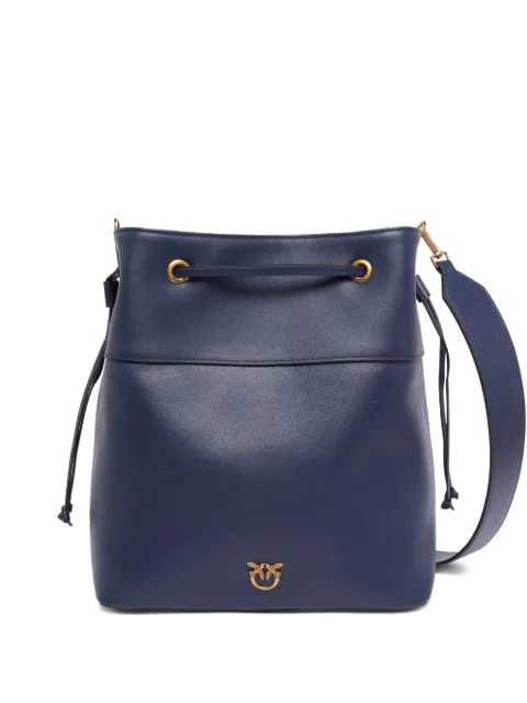 PINKO medium logo-embellished drawstring bucket bag