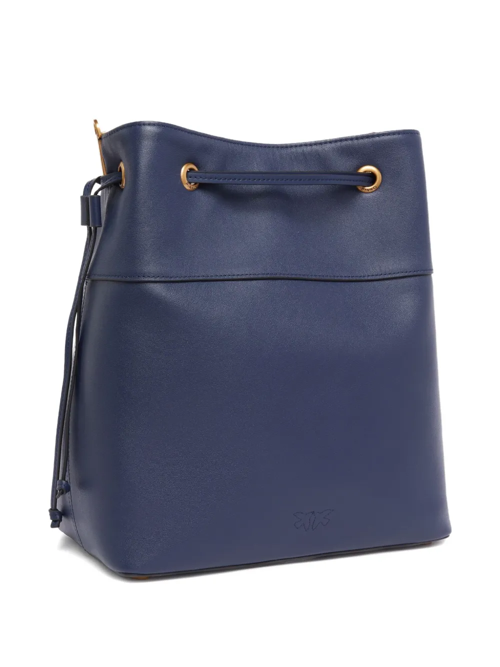 PINKO medium logo-embellished drawstring bucket bag Blauw