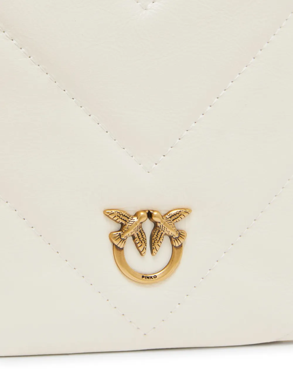 PINKO Love Birds gewatteerde telefoontas Wit