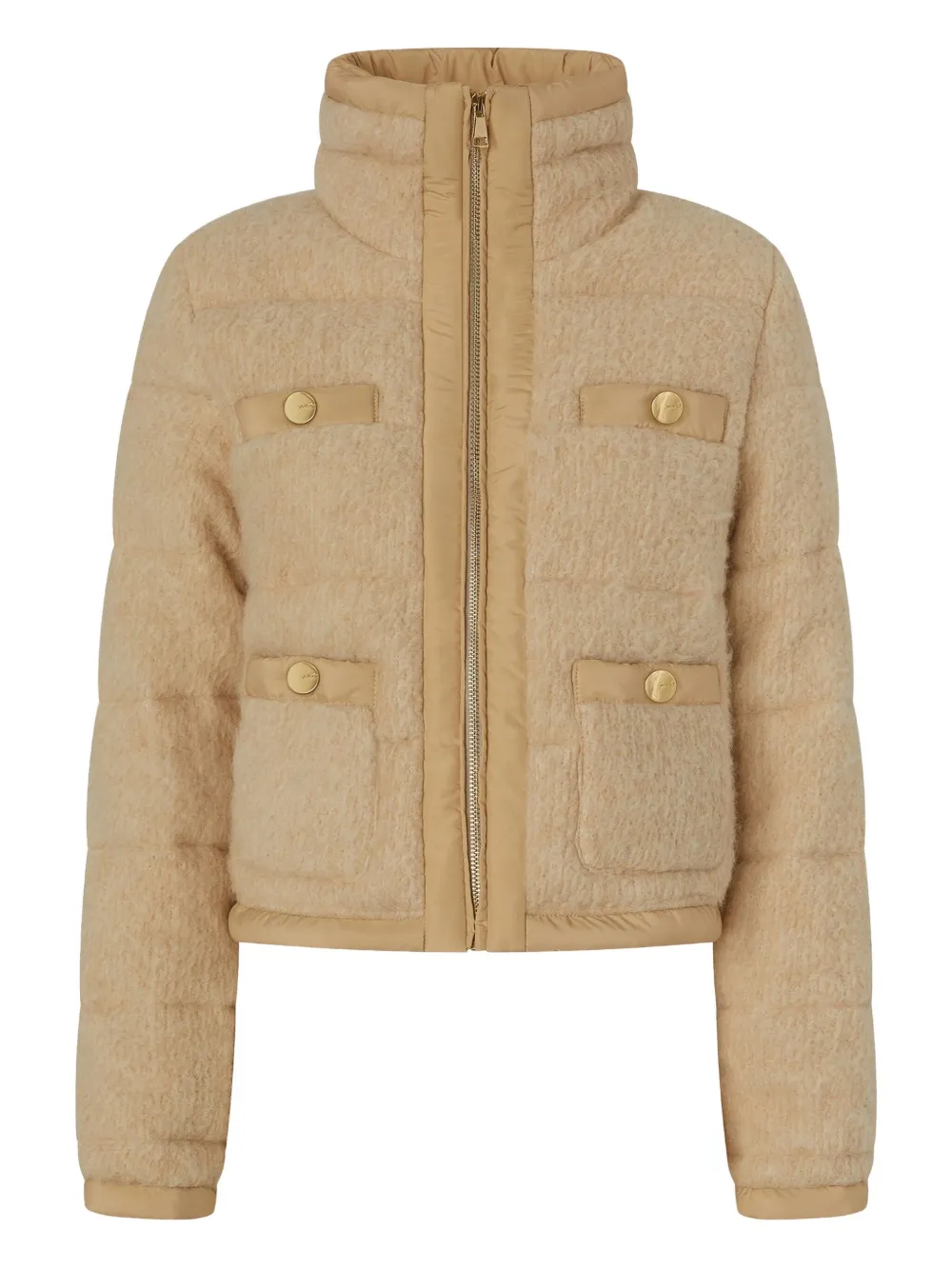 PINKO quilted high-neck jacket Beige